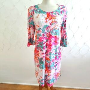 Alexandra + Oak Dress • Very Stretchy • Colorful • Abstract Print • Size Large
